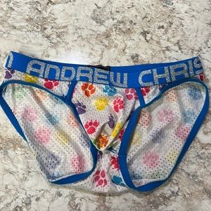 Andrew Christian Pride mesh brief, paw prints. Size L